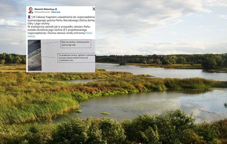 Szkodliwe zapisy ws. PN Doliny Dolnej Odry! Mazurek alarmuje