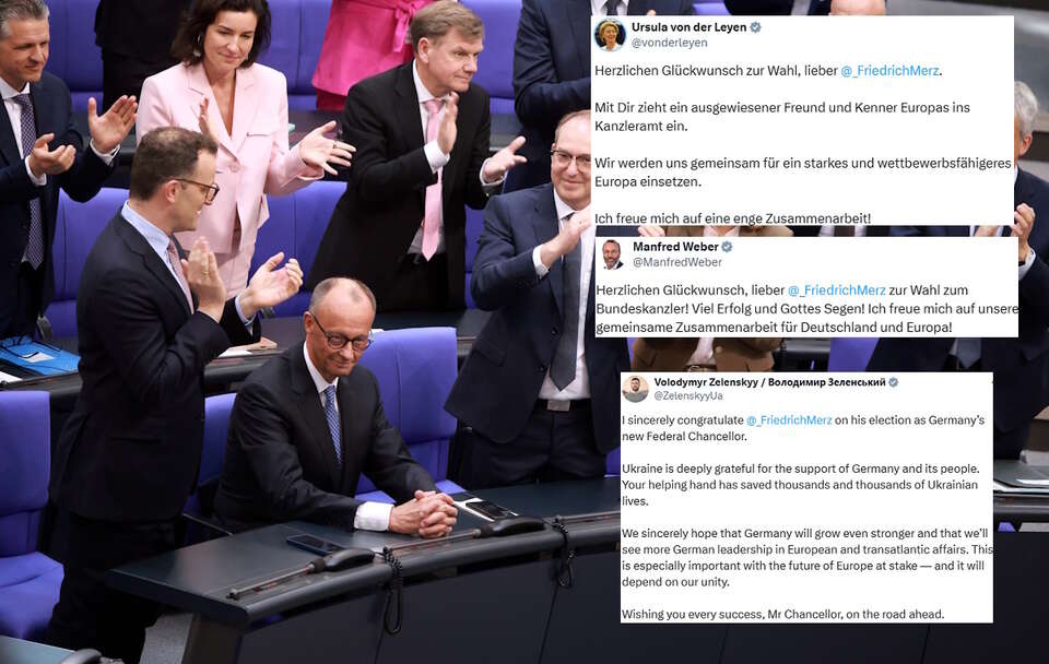Friedrich Merz w Bundestagu / autor: PAP/EPA/HANNIBAL HANSCHKE/X