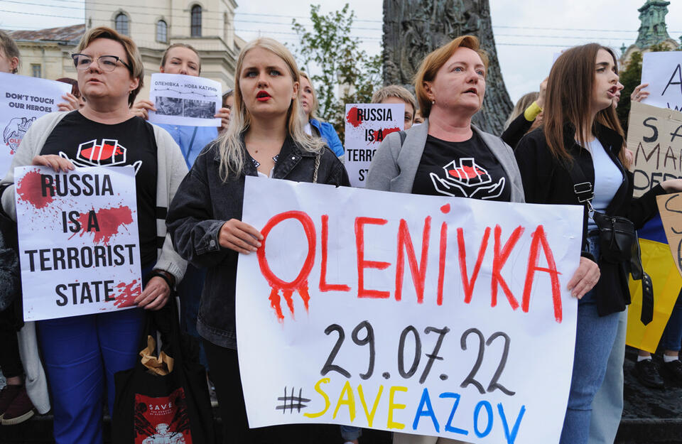Demonstracja we Lwowie. / autor: PAP/EPA