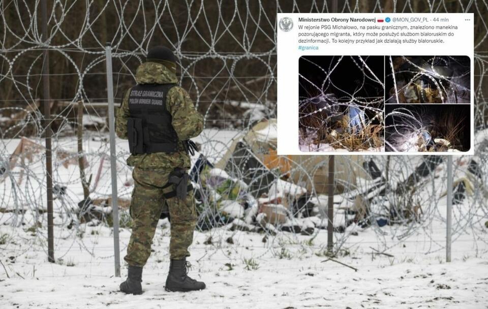 MON: Przy granicy znaleziono manekina pozorującego migranta / autor: Fratria; Twitter/MON (screenshot)