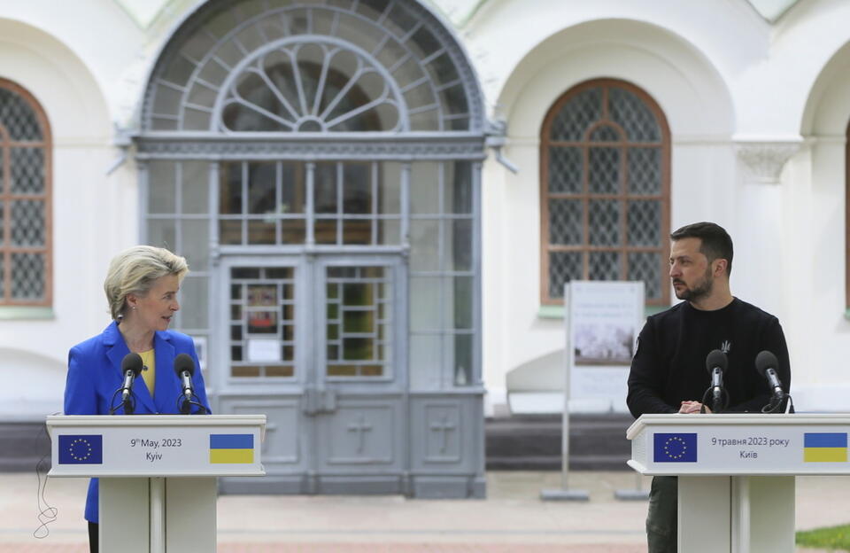 Ursula von der Leyen, Wołodymyr Zełenski  / autor: PAP/EPA