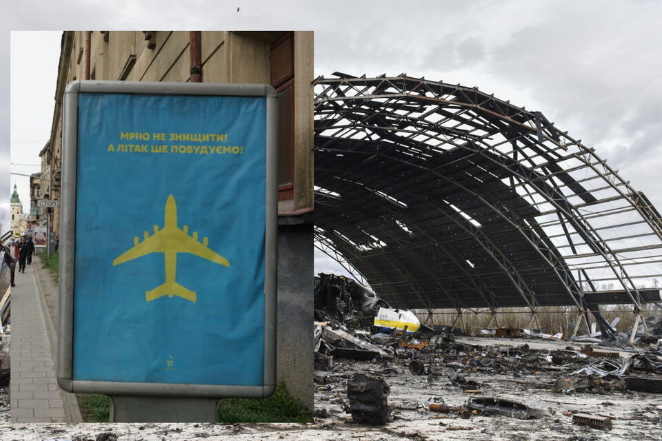 Zniszczony Antonov na lotnisku w Hostomlu / autor: PAP/EPA