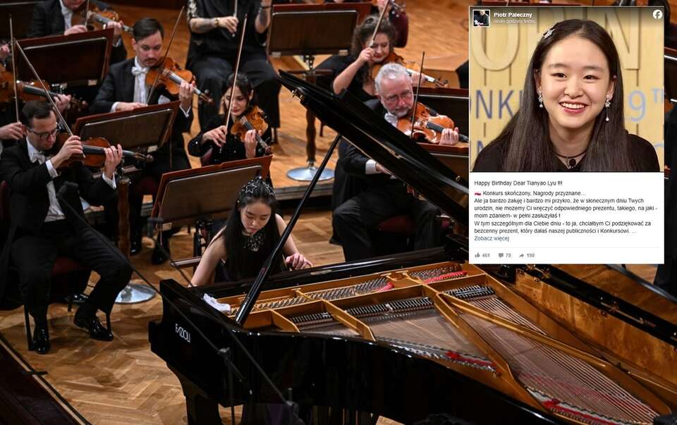XIX Konkurs Chopinowski. Tianyao Lyu z Chin podczas pierwszego dnia finału Konkursu Chopinowskiego w sali koncertowej Filharmonii Narodowej w Warszawie / autor: PAP/Radek Pietruszka/FB:Piotr Paleczny 