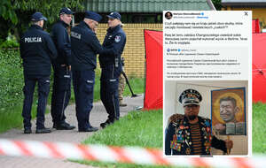 Funkcjonariusze policji w pobliżu miejsca zabójstwa przy ulicy Królowej Jadwigi w Białej Podlaskiej / autor: PAP/Wojtek Jargiło/X
