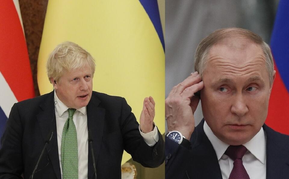 Premier Wielkiej Brytanii Boris Johnson/rosyjski przywódca Władimir Putin / autor: PAP/EPA
