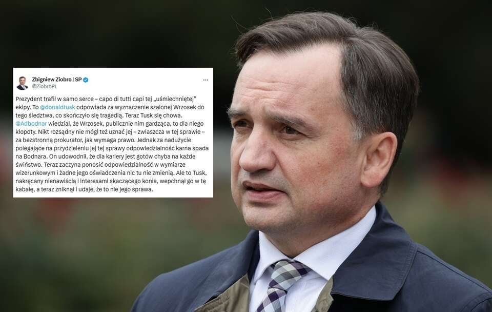 Ziobro: "Tusk odpowiada za wyznaczenie szalonej Wrzosek"