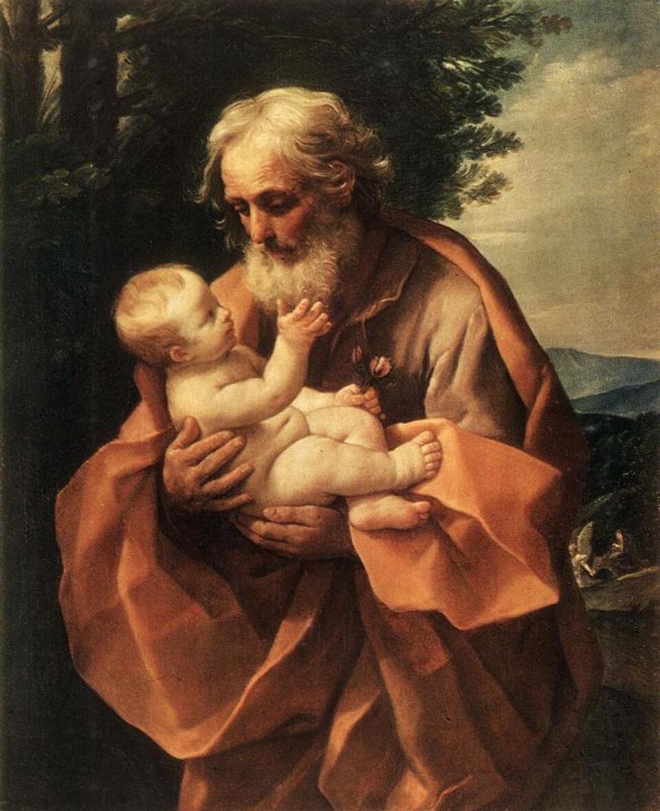 Św. Józef z Dzieciątkiem Jezus. Obraz Guido Reni, ok. 1635. / wikipedia