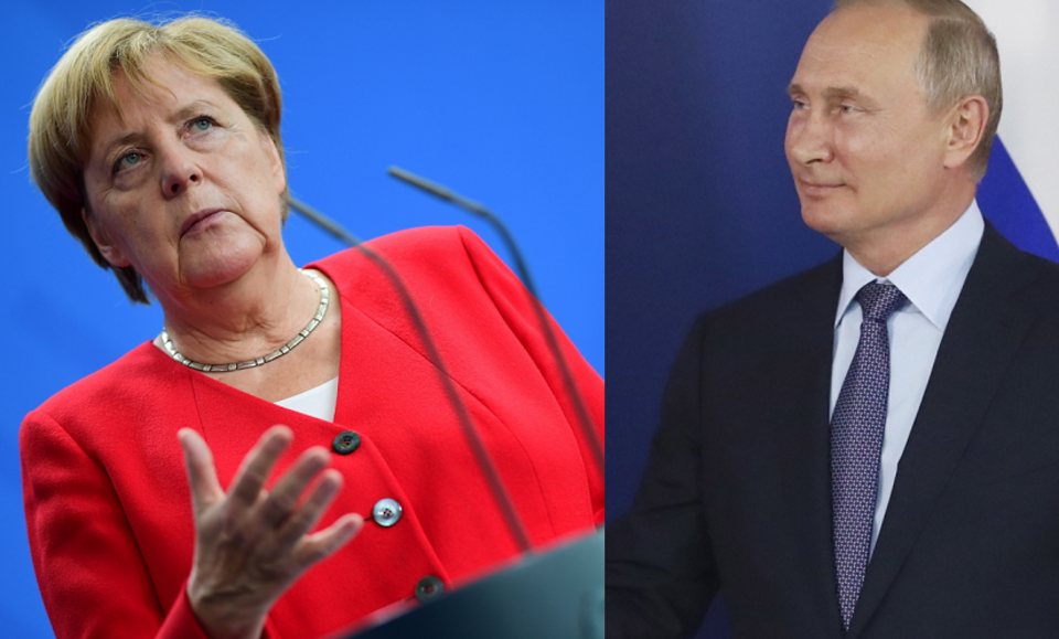 Angela Merkel i Władimir Putin / autor: PAP/EPA