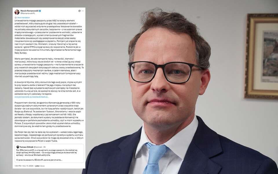 Romanowski: Unieważnienie mojego paszportu to prześladowanie