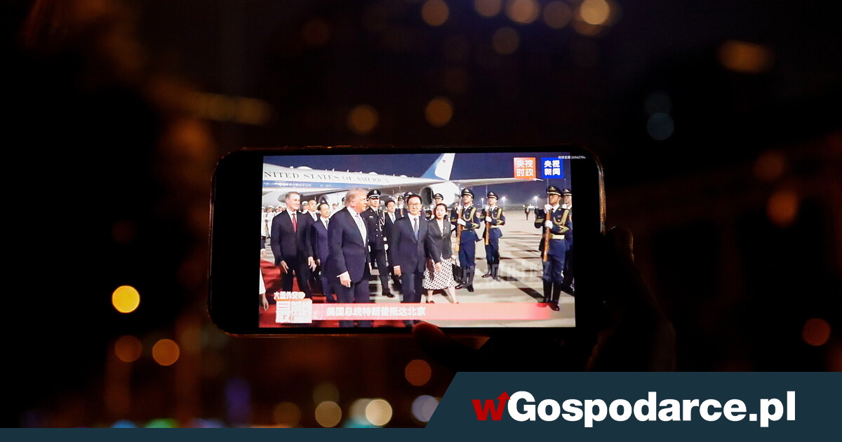 Donald Trump na czerwonym dywanie w Pekinie