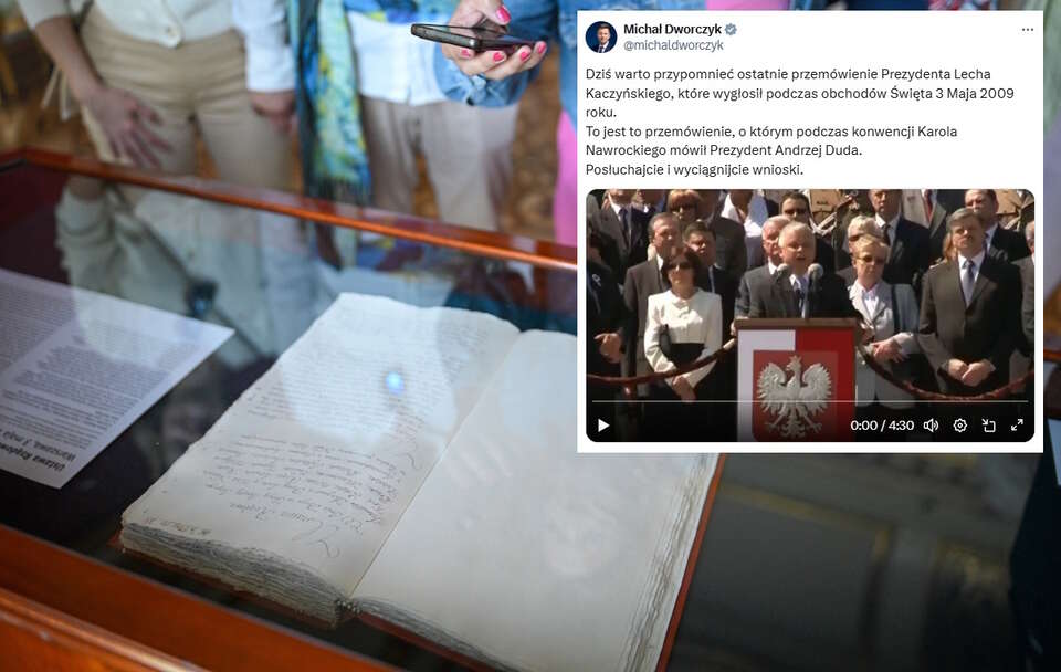 Kopia Konstytucji 3 Maja na wystawie czasowej w Pałacu na Wyspie w Łazienkach Królewskich / autor: PAP/Marcin Obara