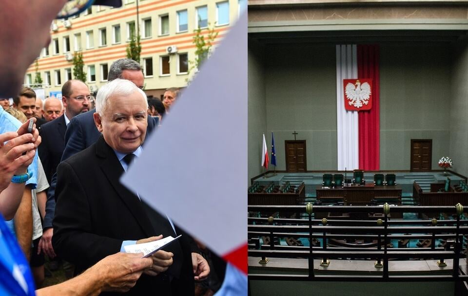 Wicepremier, prezes PiS Jarosław Kaczyński podczas spotkania z mieszkańcami Sokołowa Podlaskiego / autor: PAP/Piotr Nowak; Fratria