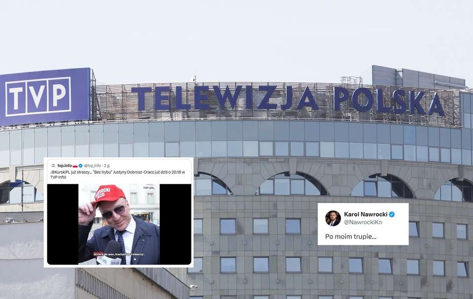 W tle siedziba TVP przy ul. Woronicza w Warszawie / autor: Fratria/X