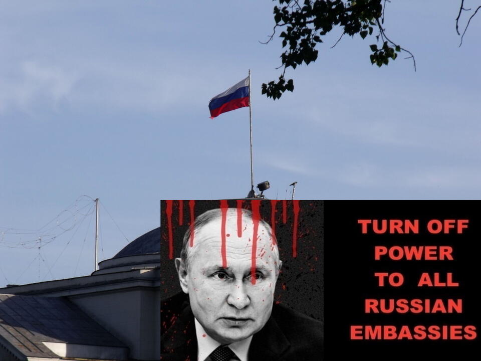 Ambasada Rosji  / autor: Twitter/Jurisu; Fratria