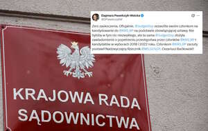 Przewodnicząca KRS poinformowała, że "Iustitia" zezwoliła swoim członkom na kandydowanie do Rady na podstawie obowiązującej ustawy, którą kwestionuje. . / autor: Fratria/X