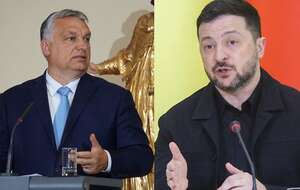 Viktor Orban/Wołodymyr Zełenski / autor: Fratria/PAP/EPA/SERGEY DOLZHENKO