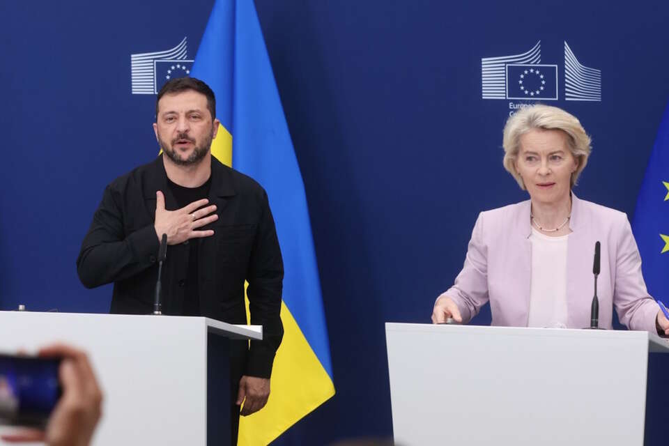 Wolodymyr Zełenski i Ursula von der Leyen / autor: PAP/EPA