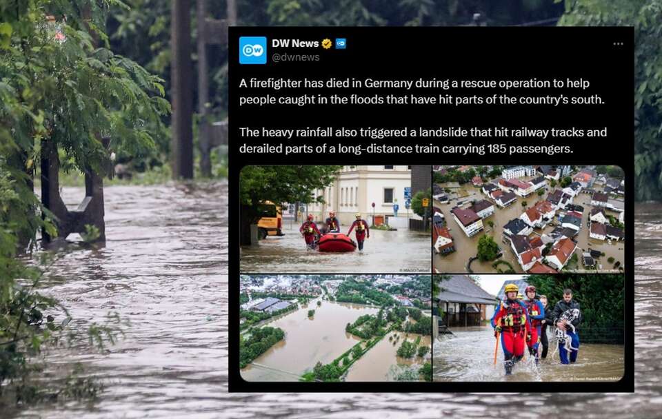 Ogromne powodzie w Niemczech / autor: PAP/EPA/CHAMILA KARUNARATHNE/X/@dwnews