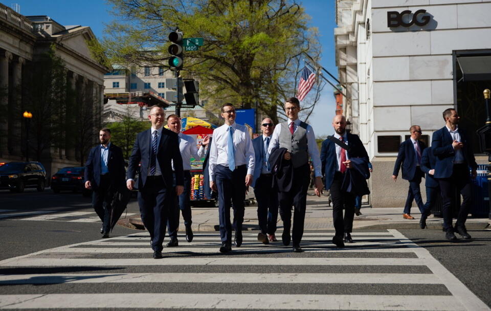 Premier RP Mateusz Morawiecki podczas wizyty w Waszyngtonie / autor: PAP/Krystian Maj/KPRM