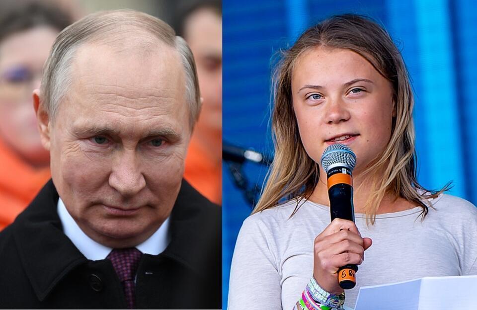 Władimir Putin i Greta Thunberg  / autor: PAP/EPA/GRIGORY SYSOEV / SPUTNIK / KREMLIN POOL; wikimedia commons/Raph_PH/Glastonbury2022 (218 of 413)/CC BY 2.0