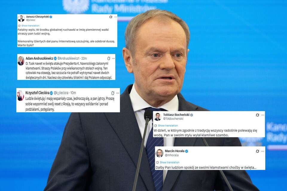 Tusk scares even on holidays. "He poured a lying septic tank"