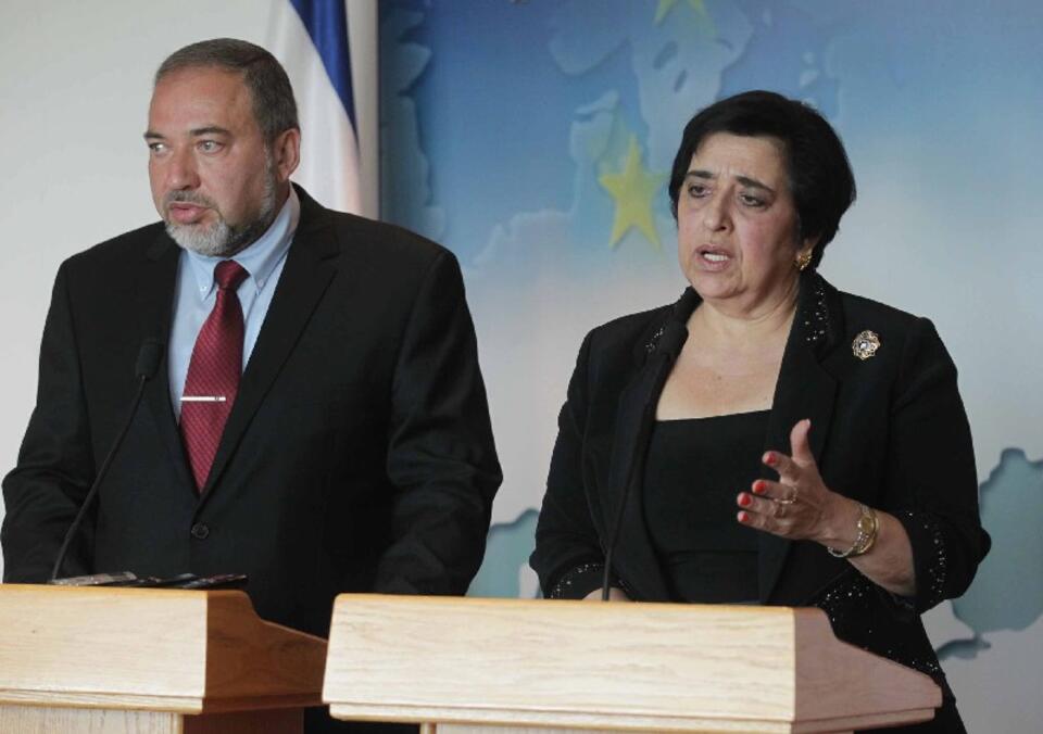 Szef MSZ Cypru Erato Kozakou-Marcoullis i Avigdor Lieberman, PAP/EPA