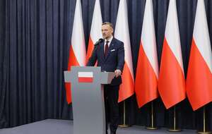 Szef KPRP Zbigniew Bogucki podczas konferencji prasowej / autor: PAP/Paweł Supernak