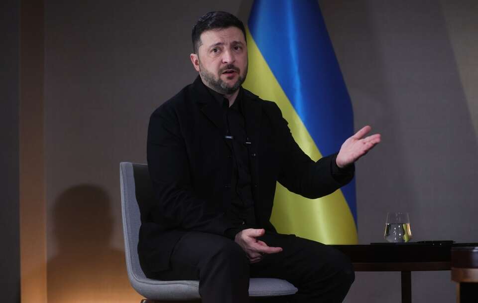 Prezydent Ukrainy Wołodymyr Zełenski podczas wywiadu dla PAP, TVP i PR (w likwidacji) - stwierdził, że pomiędzy Polską a Ukrainą nie może być żadnej wrogości / autor: PAP/Leszek Szymański