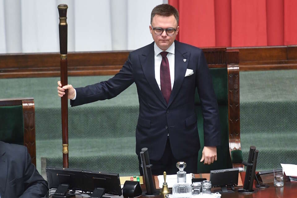 Marszałek Sejmu Szymon Hołownia na sali obrad Sejmu w Warszawie / autor: PAP/Piotr Nowak