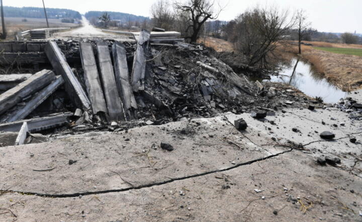 Zniszczenia po ataku rakietowym armii rosyjskiej w jednej ze wsi w obwodzie kijowskim / autor: PAP/Andrzej Lange