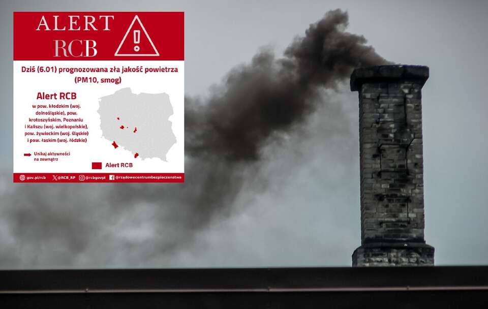 Dymiący komin; Grafika RCB  / autor: Fratria/X/@RCB_RP