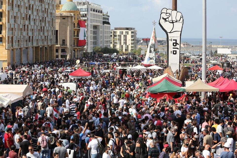 Protest w Bejrucie / autor: PAP/EPA