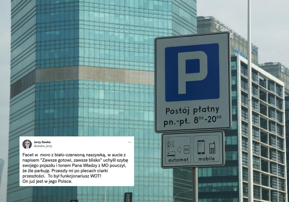 Dziennikarz "GW" źle zaparkował i żali się na WOT / autor: Fratria/Twitter