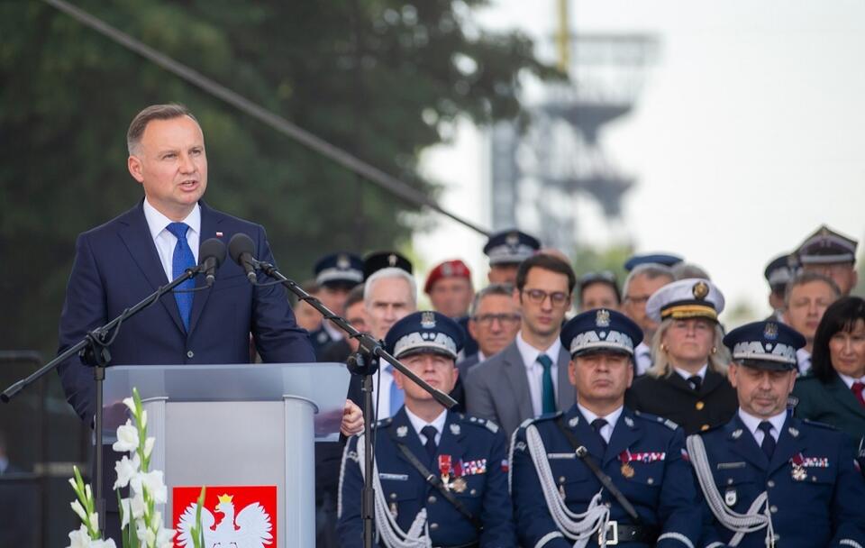 Prezydent Andrzej Duda podczas obchodów Święta Policji / autor: PAP/Tomasz Wiktor