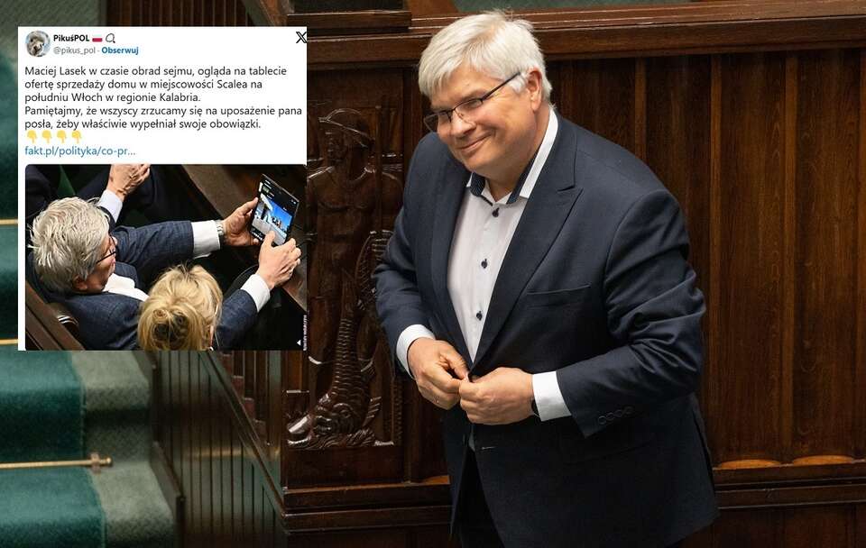 Lasek przeglądał ofertę sprzedaży domu w czasie głosowania!