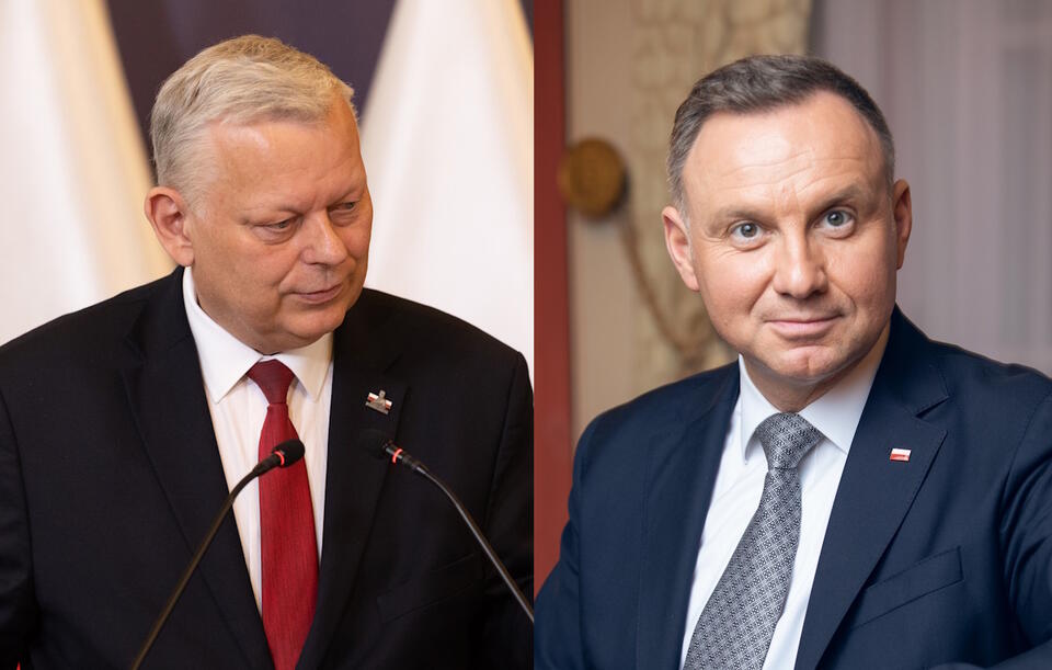 Prezydent Andrzej Duda, Marek Suski  / autor: Fratria 