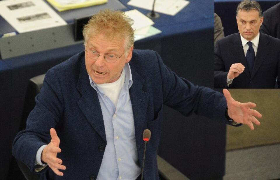Lewica wściekła, bo prawica ratuje swój kraj. Daniel Cohn Bendit podczas debaty w PE, PAP/EPA