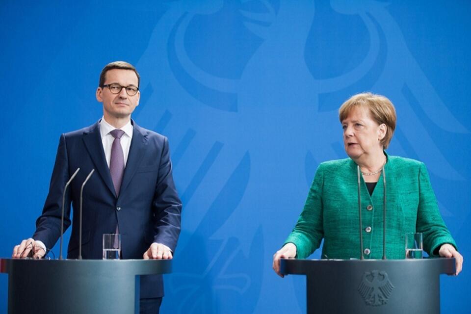 Premier Mateusz Morawiecki i kanclerz Angela Merkel / autor: W. Kompała/KPRM/domena publiczna