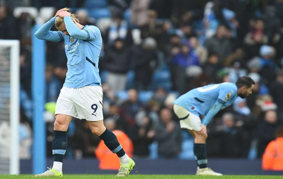 Erling Haaland z Manchesteru City  / autor: PAP/EPA/PETER POWELL