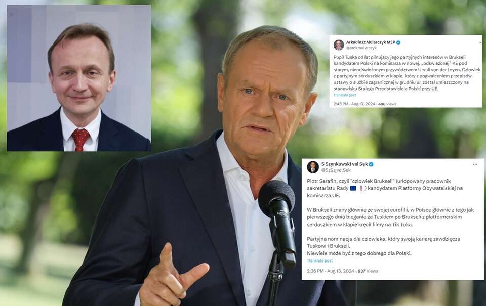 Piotr Serafin/Premier Donald Tusk / autor: PAP/Paweł Supernak/https://commons.wikimedia.org/wiki/File:Piotr_Serafin.png#:~:text=Gov.pl%2C%20CC%20BY%203.0%20PL%20%3Chttps%3A//creativecommons.org/licenses/by/3.0/pl/deed.en%3E%2C%20via%20Wikimedia%20Commons