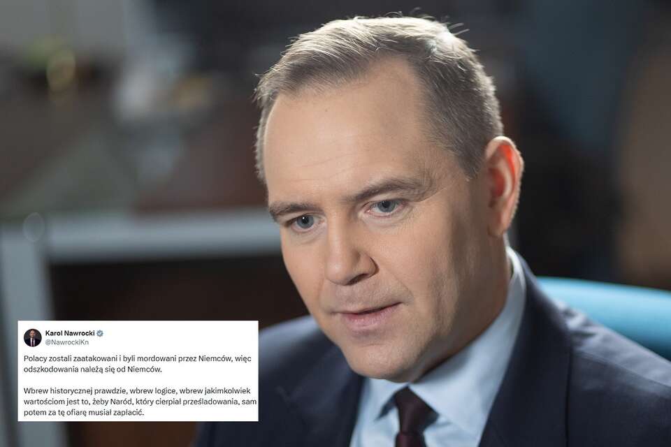 Prezydent Karol Nawrocki komentuje w sieci słowa Donalda Tuska wypowiedziane w Berlinie / autor: Fratria, X/Karol Nawrocki