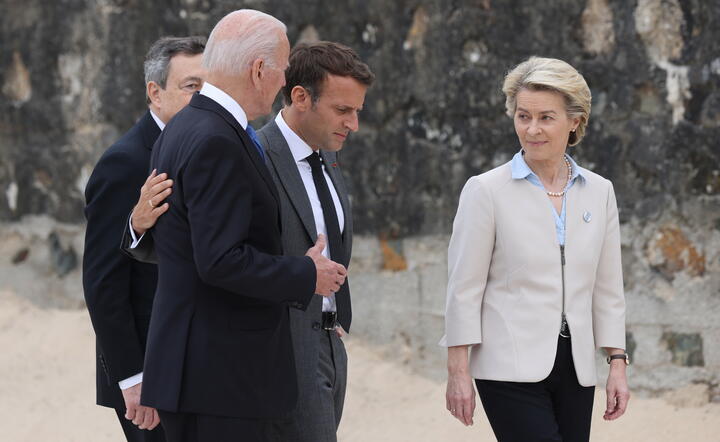 premier Włoch Mario Draghi, president USA Joe Biden, prezydent Francji Emmanuel Macron i Ursula von der Leyen, szefowa Komisji Europejskiej / autor: fotoserwis PAP