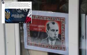 Stepan Bandera na plakacie we Lwowie/wpis Michała Dworczyka / autor: Fratria/X Michał Dworczyk
