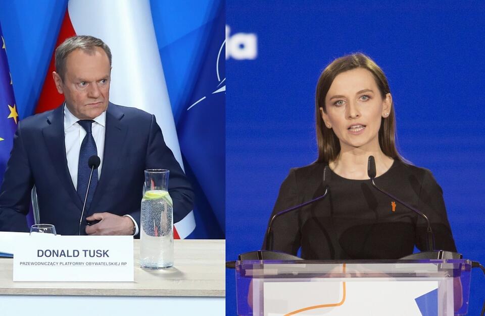 Donald Tusk, Sylwia Spurek / autor: 	PAP/Rafał Guz/ Fratria 