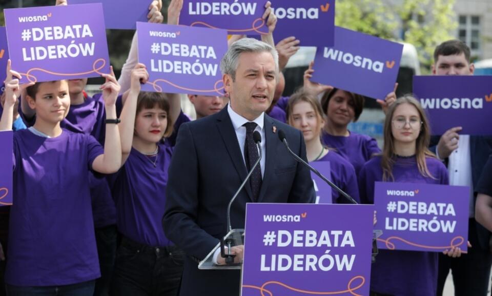 Lider partii Wiosna Robert Biedroń / autor:  	PAP/Paweł Supernak