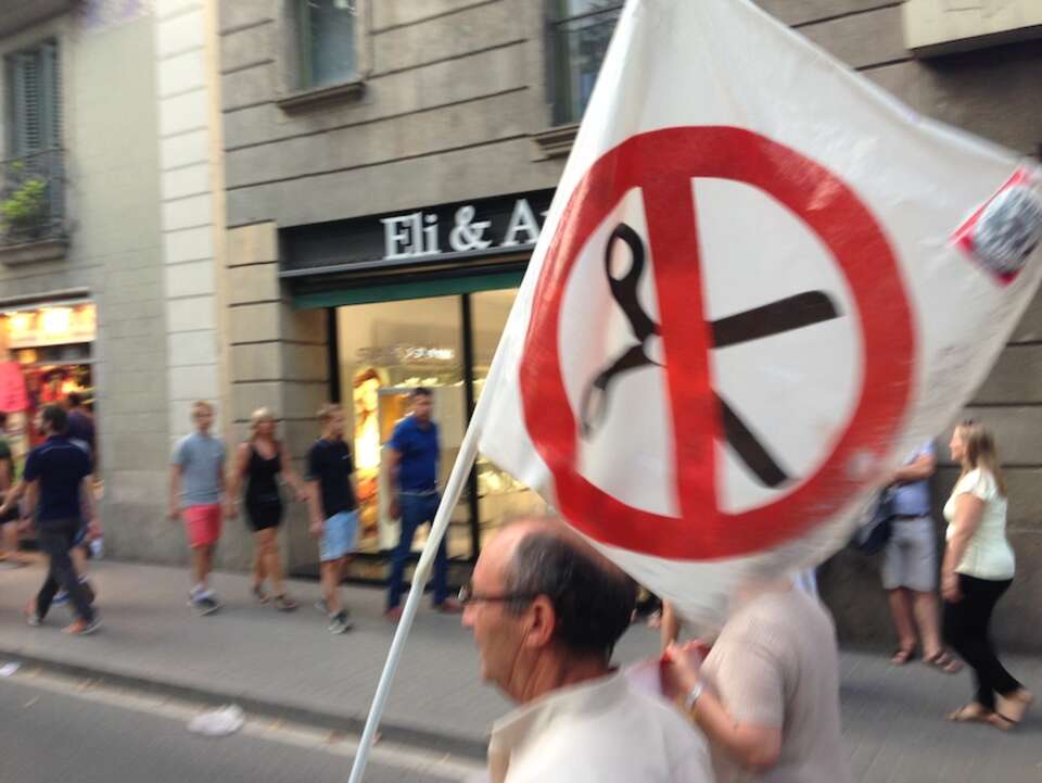 Protesty na ulicach Barcelony, fot. M. Czutko