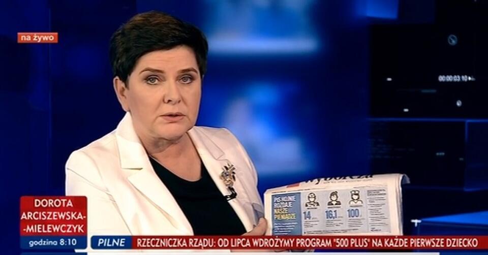 Wicepremier Beata Szydło / autor: wPolityce.pl/TVP Info