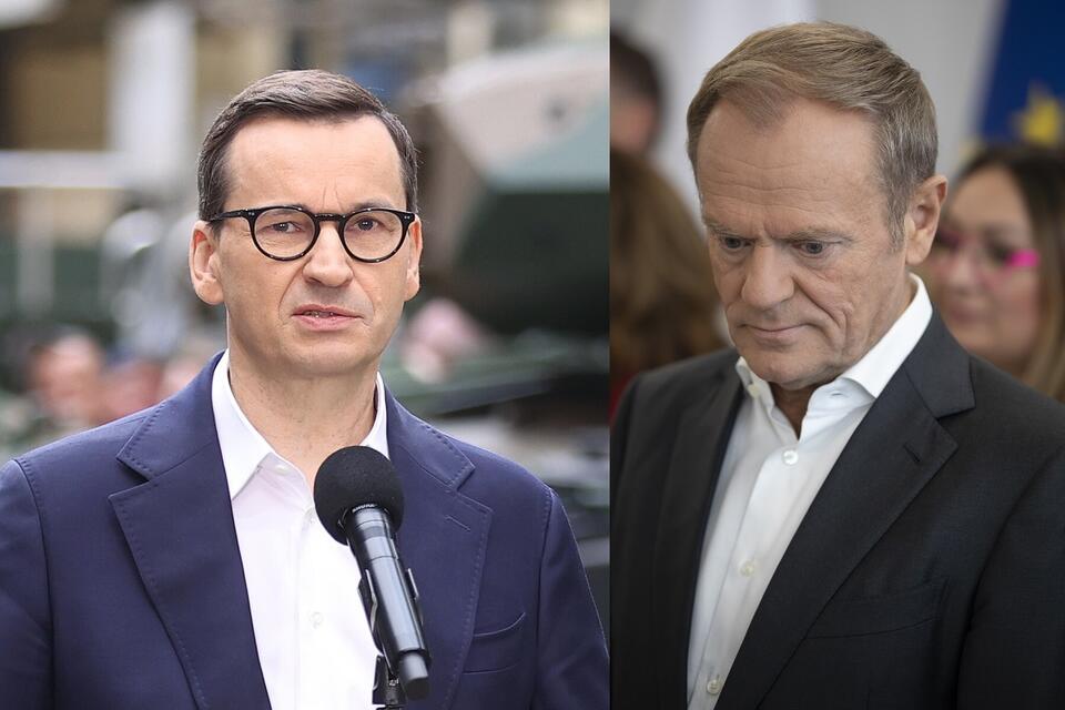 Mateusz Morawiecki, Donald Tusk  / autor: PAP/Łukasz Gągulski/ FRATRIA 