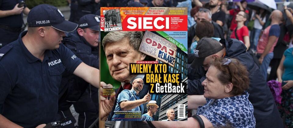 Protest przed parlamentem; okładka tygodnika 'Sieci' / autor: Fratria/Andrzej Wiktor; 'Sieci'