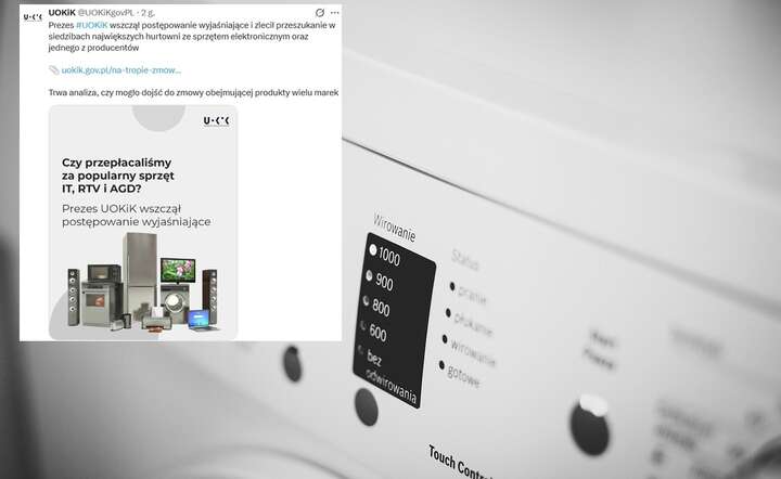Trwa postępowanie UOKiK w sprawie możliwej zmowy cenowej na rynku sprzętu RTV i AGD / autor: Pixabay / X @UOKiK_gov